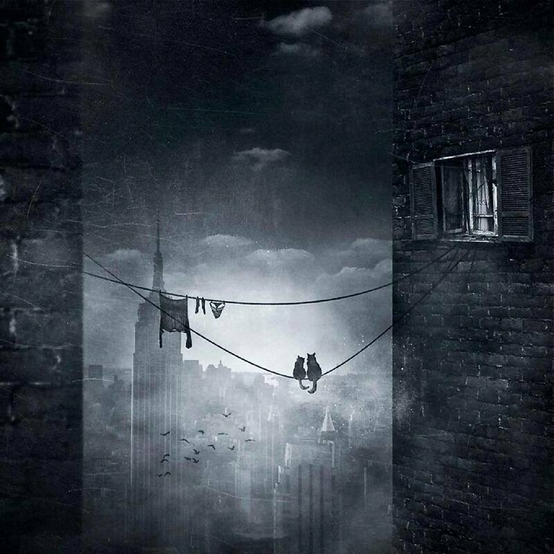 Двое влюблённых на бельевой верёвке